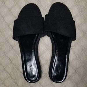 Faux Suede Slide Sandals